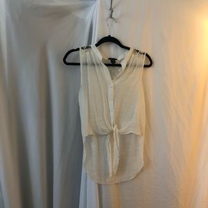 White button down crop top